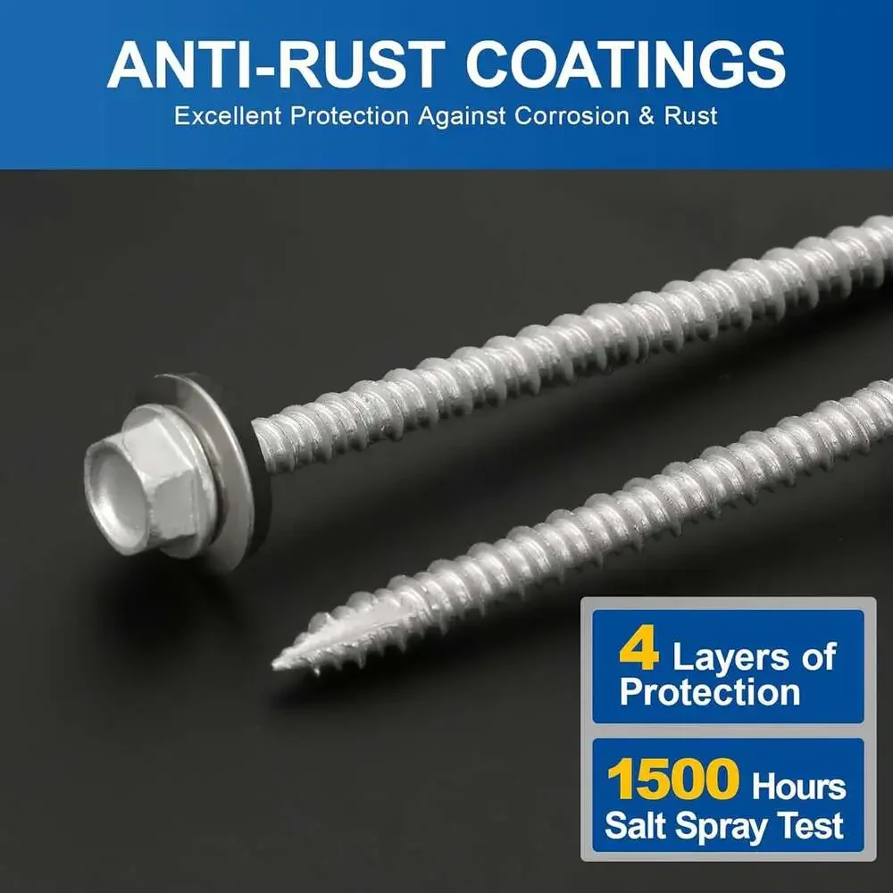 Metal Roofing Screws #10X1 Inch 320 Pieces Rustpert Coating Hex Head Self